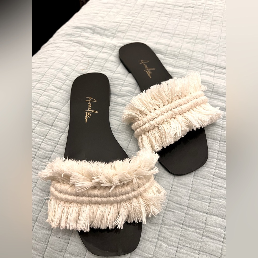 Boho chic sandal fringe
